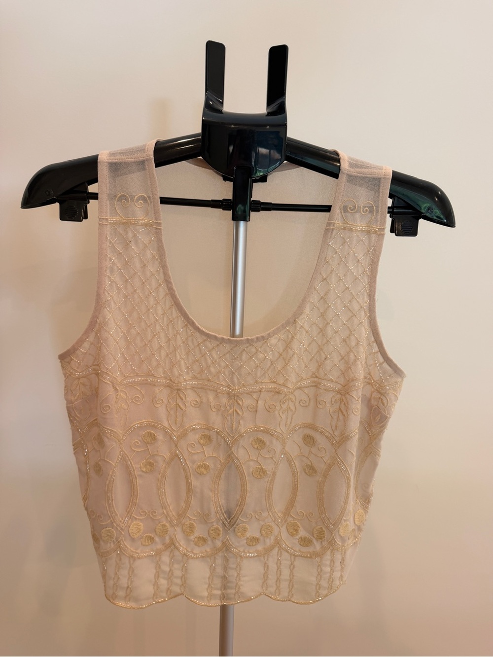Express sheer beaded tank top